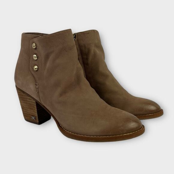 Sam Edelman Mariella Leather Ankle Booties Size 9 - Picture 1 of 9